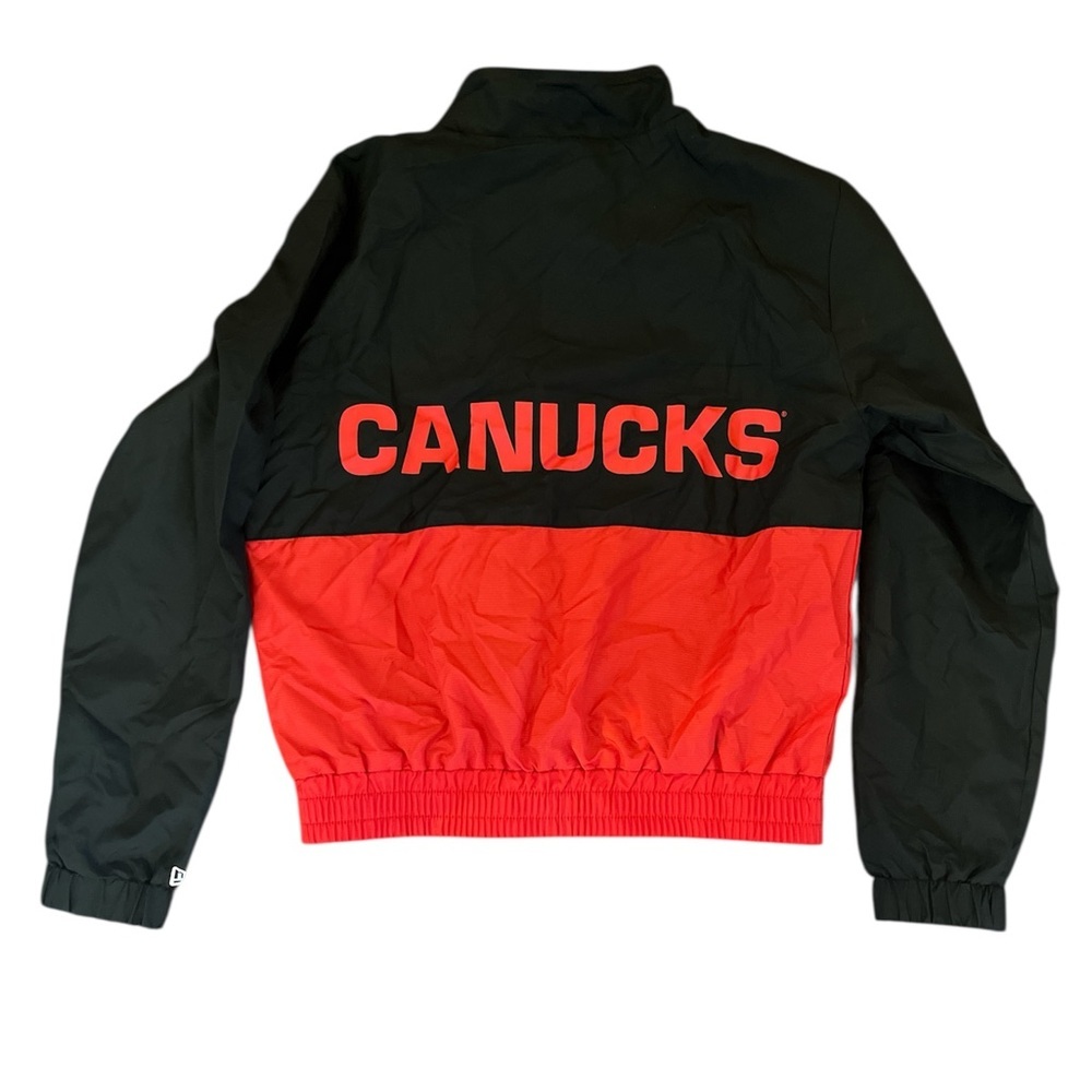 New Era Black Vancouver Canucks Windbreaker Jacket NWT - Picture 5 of 8